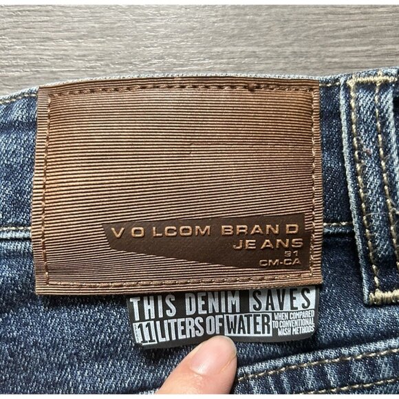 Volcom Vorta Slim Straight Jeans Men's Size 29 X 30L Dark Wash - Picture 8 of 11